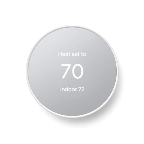 Google Nest Thermostat - Smart Thermostat for Home - Programmable Wifi Thermostat - Snow,1.07"D x 3.31"W x 3.31"H