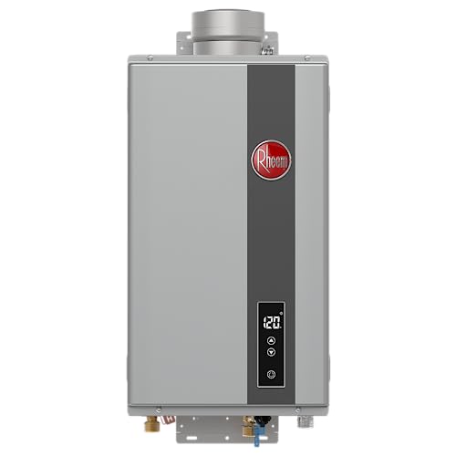 Rheem RTG-95DVLN-3 Calentador de agua de gas natural sin tanque interior sin condensación de alta eficiencia, 9.5 GPM