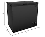 Frigidaire EFRF7003-BLACK - Congelador profundo de pecho, 7 pies cúbicos, cesta de alambre recubierto de vinilo extraíble con termostato ajustable, drenaje fácil de descongelar