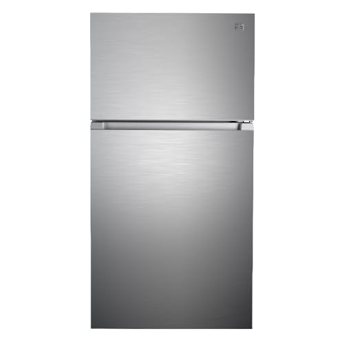 Kenmore Refrigerador/congelador de 33 pulgadas de capacidad de 20.4 pies cúbicos con estantería de vidrio ajustable de ancho completo, control de humedad, máquina de hielo, certificado ENERGY STAR,