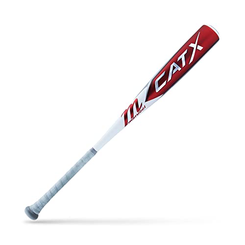 MARUCCI CATX BBCOR -3 - Bate de béisbol de aluminio, barril de 2 5/8 pulgadas, 32 pulgadas/29 onzas, blanco/rojo