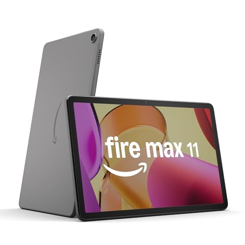 Amazon Fire Max 11 tablet (newest model) vivid 11” display, all-in-one for streaming, reading, and gaming, 14-hour battery life, optional stylus and keyboard, 128 GB, Gray, without lockscreen ads