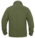 BIYLACLESEN Chaqueta de forro polar para hombre, chaquetas tácticas militares softshell, abrigos de invierno cálidos con cremallera completa, chaquetas de caza, Verde militar