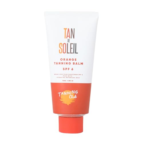 Tanning Club Tan De Soleil Orange Tanning Balm - Tanning Hydration Gel with SPF 6 Sunscreen for Sunburn Protection - Non-Toxic Botanical Lotion for a Sun-Kissed Glow