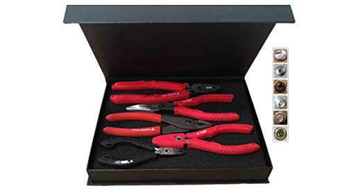 VAMPLIERS 5-Piece Screw Extractor Pliers Gift Set. Made in Japan Stripped Screw Removal Tools: 8" Linesman Pliers, 7.5" Long Nose, 7" Slip-Joint, 6.25" & 5" ESD Safe Grip Pliers.