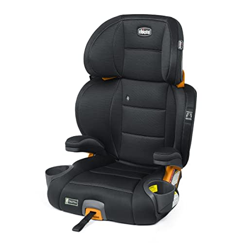 Chicco KidFit ClearTex Plus 2 en 1 Asiento elevador de posicionamiento de cinturón, asiento elevador sin respaldo y respaldo alto, para niños de 4 años en adelante y 40-100 libras | Obsidiana/Negro