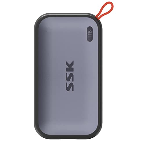 SSK Unidades de estado sólido externas SSD portátiles de 1 TB, hasta 1050 MB/s USB C SSD Disco duro externo USB 3.2 Gen2 para iPhone 15/Pro, Windows, Mac, teléfonos Android y tabletas