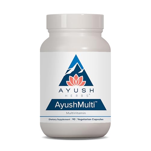 Ayush Herbs Multi, All-Natural High Antioxidant Multivitamin for Women and Men, Active B Vitamin and Chelated Mineral Supplements, Daily Vitamins for Adults, 90 Vegetarian Capsules