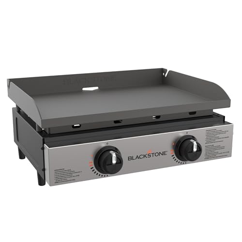 Blackstone 1666 22” Tabletop Griddle with Stainless Steel Faceplate, Powder Coated Steel, Black