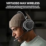 Corsair Virtuoso MAX Wireless Gaming Headset – Dolby Atmos, Active Noise Cancelling, Sonarworks SoundID, Simultaneous 2.4GHz Wireless & Bluetooth, 50mm Graphene Drivers, PC, Mac, PS5/PS4 – Carbon