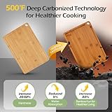 Tabla de cortar de bambú, tablas de cortar de madera duradera para cocina con ranuras profundas para jugos y asas integradas, ideal para embutidos y trozos para carne, verduras y frutas, ideas de