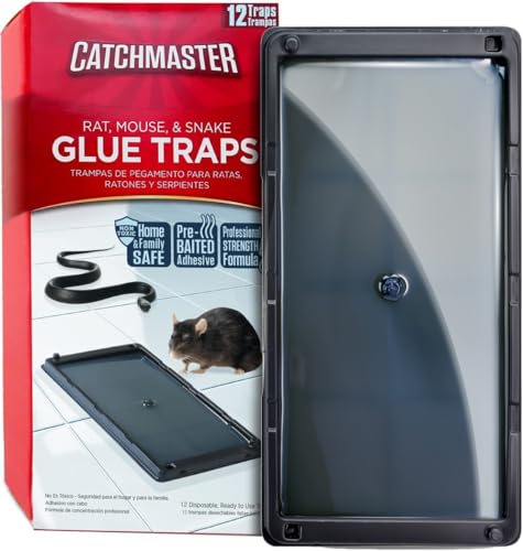 Catchmaster - Trampas de pegamento para ratas, ratones y serpientes, 12 bandejas de pegamento