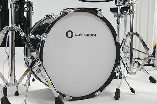 Lemon T950 - Tambor electrónico de cabeza de malla de estilo acústico, negro (20 x 12 pulgadas Kick)