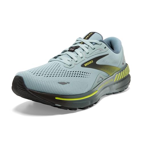 Brooks Men’s Adrenaline GTS 23 Supportive Running Shoe - Cloud Blue/Goblin Blue/Lime - 10.5 Medium