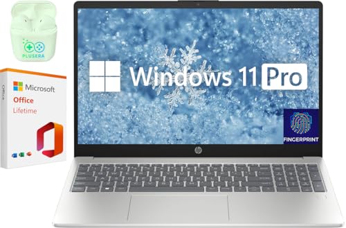 HP Computadora portátil FHD de 15.6 pulgadas para negocios y estudiantes, 32 GB de RAM SSD de 1 TB, Intel Core i3 de 8 núcleos, portátil Windows 11 Pro con Microsoft Office Lifetime Suite, lector de