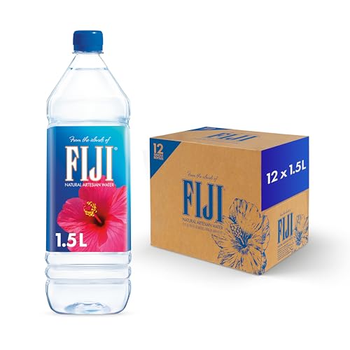 FIJI Natural Artesian Bottled Water 1.5 Liters / 50.7 Fl Ounce (Pack of 12) - 100% Natural Electrolytes