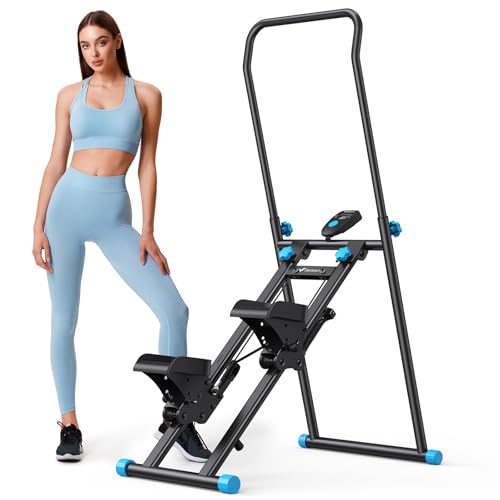 MERACH Stair Stepper for Home Gym Exercise, New Version Vertical Climber Machine for Full-Body Workout, Compact Folding Cardio Exercise Climber with Extended Step Range, Adjustable Handlebar & Pedals