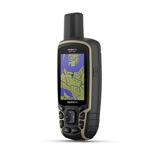 Garmin GPSMAP 65, de mano con botón con soporte satelital ampliado y tecnología multibanda, pantalla a color de 2.6 pulgadas, 010-02451-00