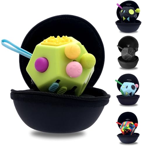 PILPOC theFube Fidget Cube - Deluxe Authentic Fidget Toys for Adults & Kids - Premium Protective Case, Stress Cube, Anxiety Toys, ADHD, OCD, Autism (Green & Mix)