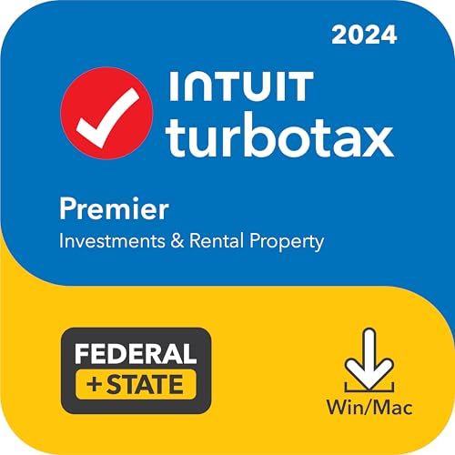 TurboTax Premier 2024 Tax Software, Federal & State Tax Return [PC/MAC Download]