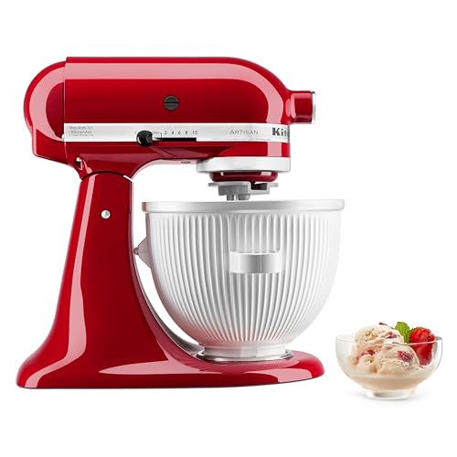 KitchenAid Batidora de pie para hacer helados, 2 cuartos de galón, color blanco