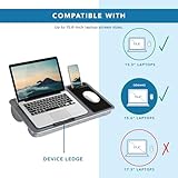 LAPGEAR Home Office Lap Desk with Device Ledge, Mouse Pad, and Phone Holder - Silver Carbon - Fits up to 15.6 Inch Laptops - Style No. 91585