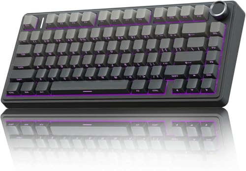 AULA Teclado mecánico inalámbrico F75 Pro, 75% de juntas de teclado personalizado intercambiable en caliente, retroiluminación RGB, interruptores Reaper prelubricados, teclas PBT impresas laterales,