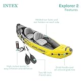 Intex Explorer K2 Kayak, Set de Kayak inflable para 2 personas con remos de aluminio y bomba de aire de alto rendimiento