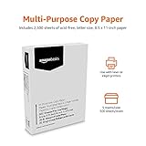 Amazon Basics - Papel para impresora y copiadora multifunción, 8.5 pulgadas x 11 pulgadas, color blanco