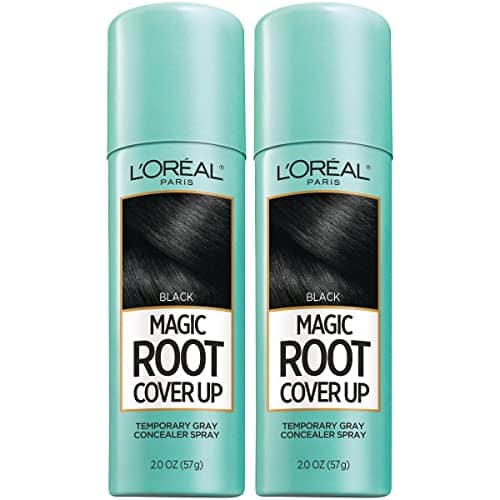 L'Oreal Paris Root Cover Up Temporary Gray Concealer Spray, Hair Color Spray with Filling & Thickening Coverage, Black, Pack of 2, Packaging May Vary