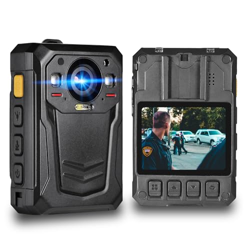 ponycam 1512P HD Body Camera with Electronic Image Stabilization,13H Record Time, Built-in 3600mAH Battery, Easy to Operate, Waterproof Police Body Mounted Camera for Law Enforcement(128G)