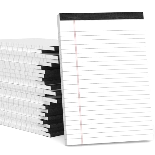 Paquete de 24 blocs legales pequeños de 5 x 8 pulgadas, bloc de notas blancas de 5 x 8 pulgadas, tabletas de papel con rayas universitarias para oficina, bloc de papel de 80 GSM, bloc de notas con