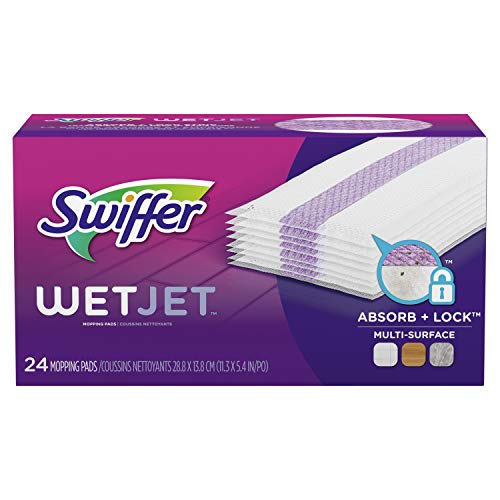 Swiffer - Recarga para fregona de limpieza WetJet para suelos de madera dura, múltiples superficies, 24 unidades