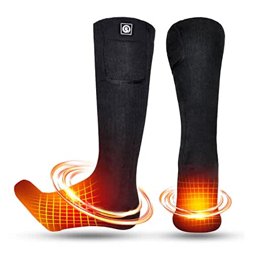 SNOW DEER Upgraded Rechargeable Electric Heated Socks,7.4V 2206mAh Battery Powered Cold Weather Heat Socks for Men Women,Outdoor Riding Camping Hiking Motorcycle Skiing Warm Winter Socks