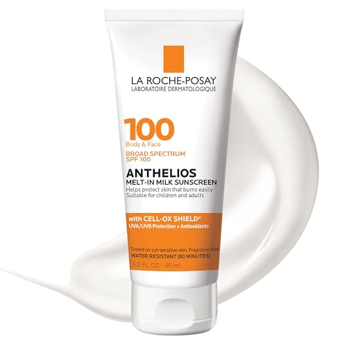 La Roche-Posay Anthelios Melt-In Milk Sunscreen SPF 100 | Sunscreen For Body & Face | Broad Spectrum SPF + Antioxidants | Oil Free Sunscreen Lotion | For Sun Sensitive Skin | Oxybenzone Free