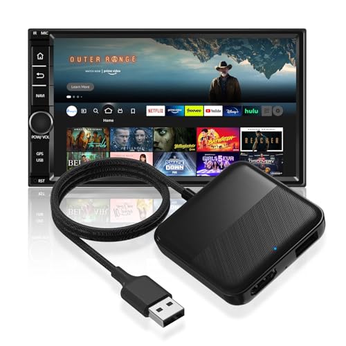 DRERYRIT Car TV Mate, convertidor de TV de coche para Fire TV Stick, Google TV Stick, decodificador, lanzador de pantalla, consolas de juegos, adaptador multimedia HDMI para autos con CarPlay con