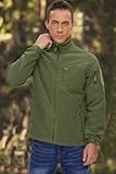 BIYLACLESEN Chaqueta de forro polar para hombre, chaquetas tácticas militares softshell, abrigos de invierno cálidos con cremallera completa, chaquetas de caza, Verde militar