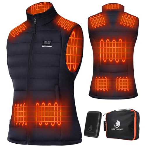 SNOW LEOPARD Women’s Heated Vest with Battery Pack Included 7.4V / 16000mAh, Lightweight Electric Vest