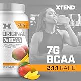 XTEND Original Polvo de BCAA sabor Mango Madness, para bebida de recuperación muscular sin azúcar con aminoácidos, para después del entrenamiento, 7 gramos de BCAA para hombres y mujeres, 90 porciones