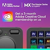 Logitech MX Creative Console - 9 teclas LCD personalizables, dial de control para diseño gráfico, edición de video, control de Adobe, Zoom, Spotify y más, grafito, con membresía de 3 meses de Adobe