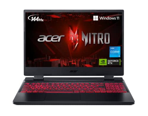 Acer Nitro 5 AN515-58-525P - Laptop para juegos | Core i5-12500H | GPU NVIDIA GeForce RTX 3050 | Pantalla IPS FHD de 15.6 pulgadas de 144 Hz | DDR4 de 8 GB | SSD PCIe Gen 4 de 512 GB | Killer Wi-Fi 6