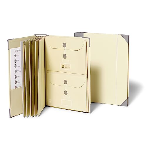 Savor | The Folio Document Organizer | Custom Dyed Cloth Bound Expanding File Folder for Important Papers, Emergency Binder, Birth Certificates, Social Security Cards, Passports, Photos, and Letters