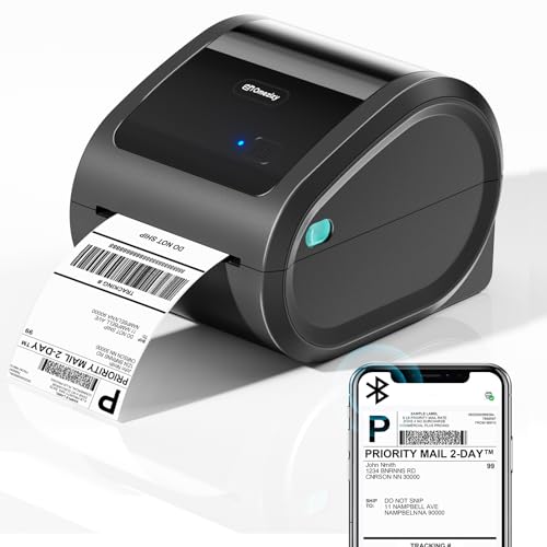 Omezizy Impresora térmica Bluetooth de etiquetas de 4 x 6 – D520BT impresora térmica de etiquetas para pequeñas empresas, impresora de etiquetas inalámbrica para paquetes de envío, compatible con