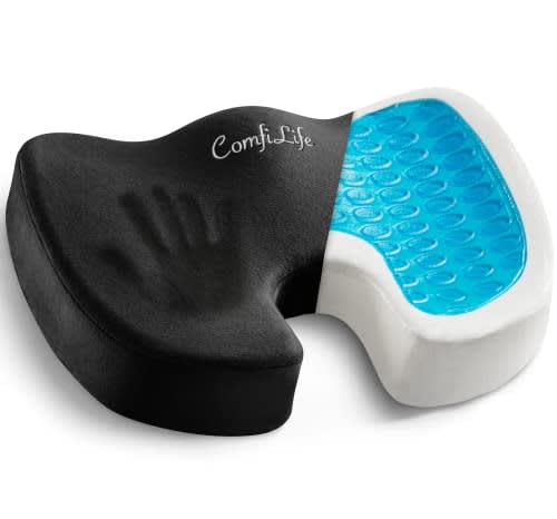 ComfiLife Cojín de asiento mejorado de gel – Cojín para silla de oficina – Gel antideslizante y cojín de coxis de espuma viscoelástica para el dolor de coxis – Cojín de asiento de coche para silla de