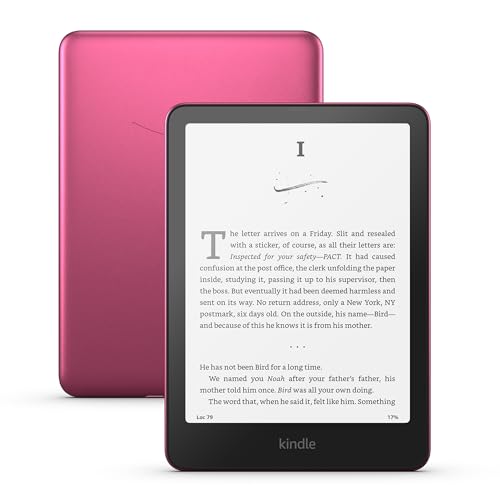 El nuevo Amazon Kindle Paperwhite Signature Edition (32 GB): nuestro Kindle más rápido con una luz frontal que se ajusta automáticamente, semanas de duración de la batería. Frambuesa metálico