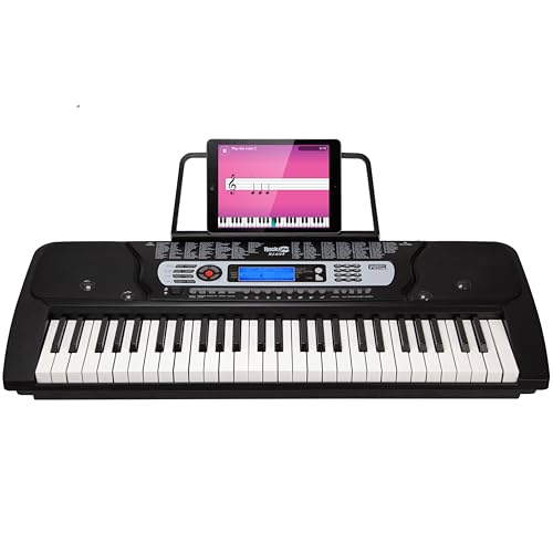 RockJam 54 Key Keyboard Piano with Power Supply, Sheet Music Stand, Piano Note Stickers & Simply Piano Lessons