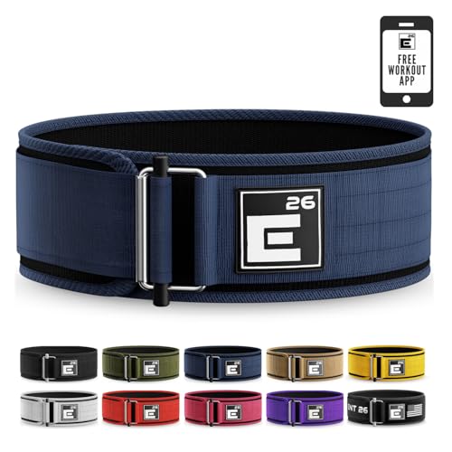 Self-Locking Weight Lifting Belt - Premium Weightlifting Belt for Serious Functional Fitness, Weight Lifting, and Olympic Lifting Athletes - Lifting Support for Men and Women (Large, Midnight Blue)