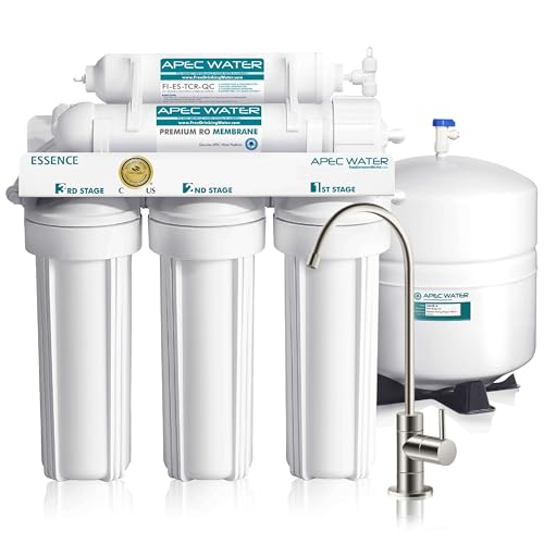 APEC Water Sistemas ROES-50 Essence Series Top Tier 5-Stage WQA Certified Ultra Safe Sistema de filtro de agua potable por ósmosis inversa