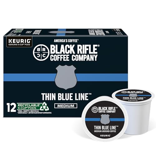 Black Rifle Coffee Company Thin Blue Line (Medium Roast) Single Serve Coffee Pods, Created to Benefit Law Enforcement Officers and Their Families, Gives Back to Those Who Serve and Protect, 12 Count