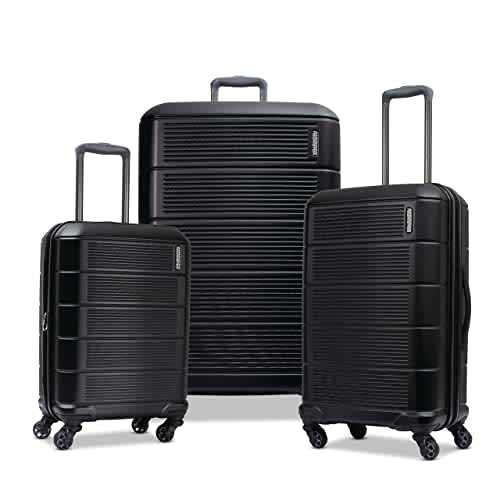 American Tourister Stratum 2.0 Hardside Expandable Luggage with Spinners | Jet Black | 3PC (CO/MED/LG)